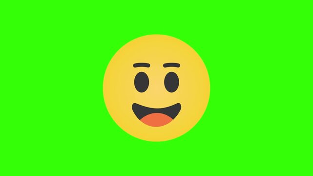 Smiling Face on Green Background