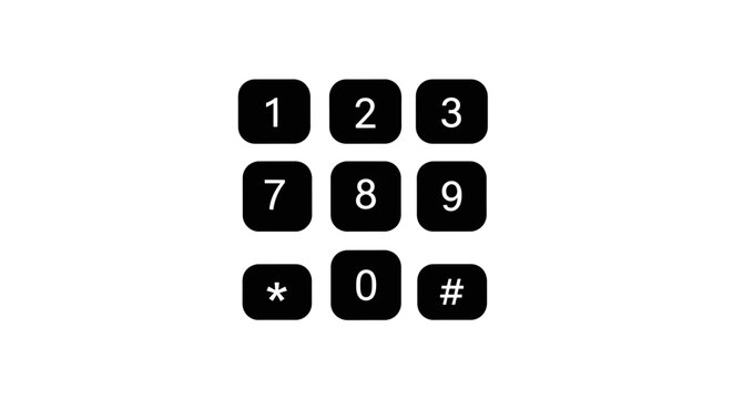 Telephone keypad buttons numbers.