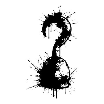 Pirate hook hand prosthesis in messy ink splatter style