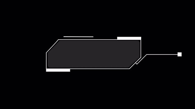 callout animation rectangle frame lines for text  HUD element pack , 4K transparent background