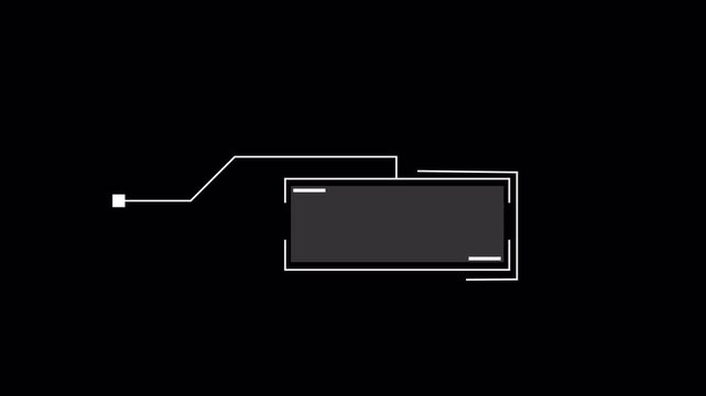 Simple modern HUD elements rectangle frame lines callout animation 4k in transparent background