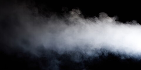 Fototapeta premium White fog and smoke on a black background with soft flowing texture and subtle movement.