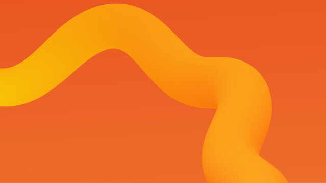Minimal Abstract Orange Gradient Wave with Smooth 3D Fluid Curve, Modern Warm Background Design