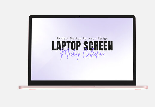 Pink Laptop Screen Mockup