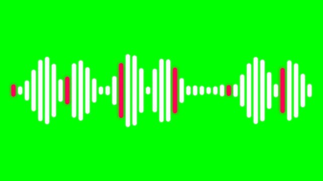 Sound wave pattern on green background.
