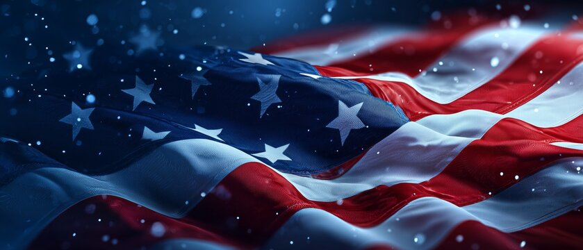 Dynamic Patriotic Flag Design. Memorial Day, Remember And Honor, Indipendence Day, American Flag, Generative Art