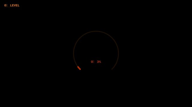 Orange oxygen level HUD animation with depleting O2 bubbles. Seamless loop burnout indicator overlay for medical