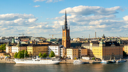 Fototapeta premium Expansive urban panorama of central Stockholm