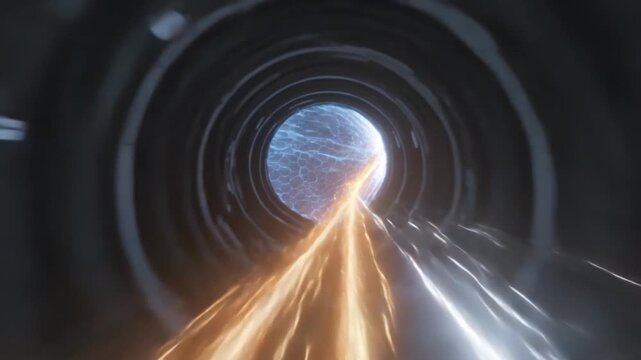 Quantum Particle Collision Abstract Background, High Energy Physics and Light Trails.