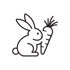 Obraz premium Rabbit doodle logo design template, Hare illustration vector