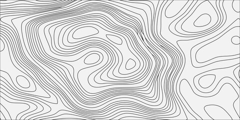 Abstract topographic map background with grey contour lines on white, seamless pattern for terrain cartography design. minimalist vector illustration, geographic terrain, elevation, relief mapping © Creative Lis