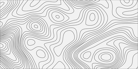 Abstract topographic map background with grey contour lines on white, seamless pattern for terrain cartography design. minimalist vector illustration, geographic terrain, elevation, relief mapping © Creative Lis