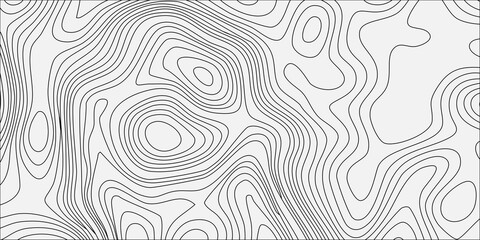 Abstract topographic map background with grey contour lines on white, seamless pattern for terrain cartography design. minimalist vector illustration, geographic terrain, elevation, relief mapping © Creative Lis