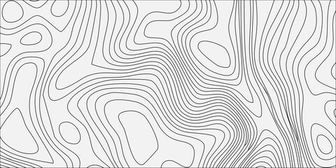 Abstract topographic map background with grey contour lines on white, seamless pattern for terrain cartography design. minimalist vector illustration, geographic terrain, elevation, relief mapping © Creative Lis