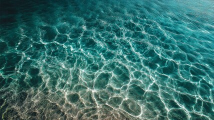 Fototapeta premium Aerial view of clear turquoise ocean water. Artificial intelligence image