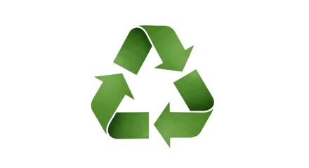 Obraz premium Green recycling symbol icon isolated on white background