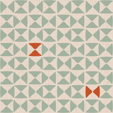 Abstract geometric triangle blocks contrast pattern. Simple basic design. Nursery quilt modern home irregular triangles mint red gender neutral childhood kids . 