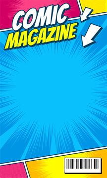 Blank comic magazine background in pop art color