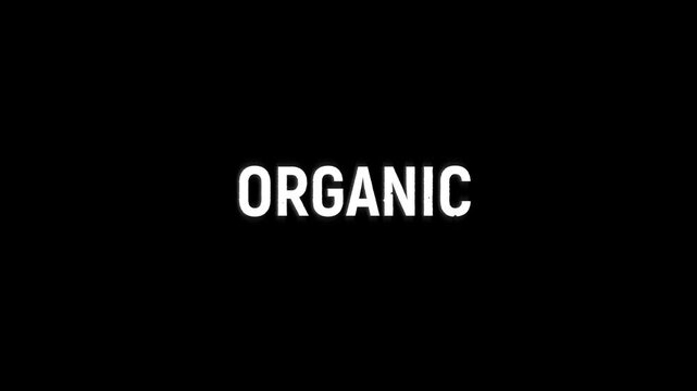 organic glitch text title animation 4k for hot deal product launches on black green white background. new release organtic marketing promotion advertisement