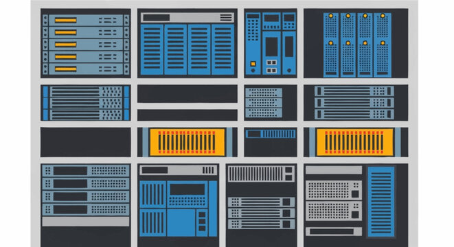 Collection of various computer server hardware components.