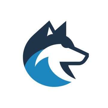 Abstract Wolf Logo Circle Modern Animal Emblem Creative Design
