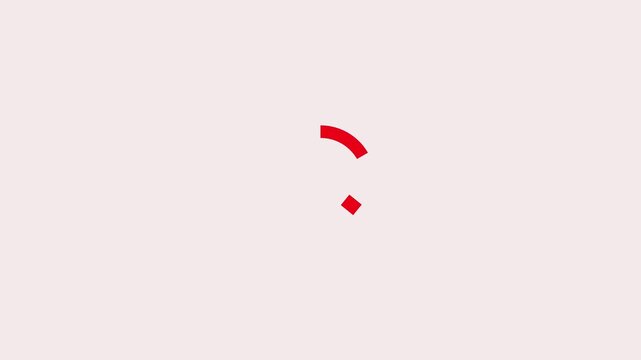 Red No Entry Warning Sign Animation with Prohibition Symbol on white Background