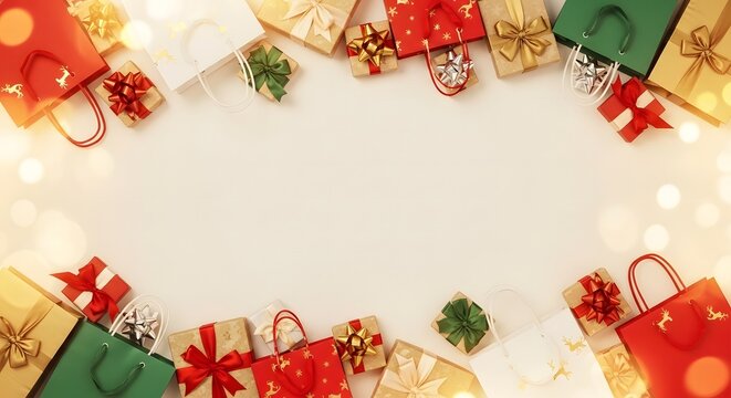 Festive christmas gifts and decorations a beautiful holiday season frame