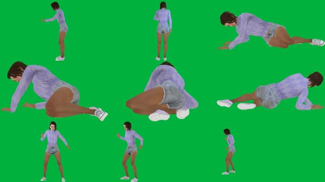 A person doing trick on green screen و is animated chromakey background composition elements emotion gesture creative figure layers movement style backgrounds cartoonish colorful motion