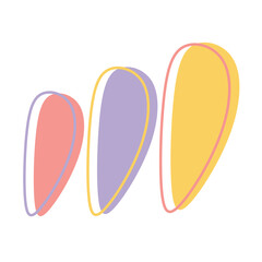 Fototapeta premium Colorful Abstract Hand Drawn Irregular Shape with Line Border Illustration