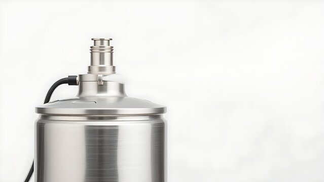A professional silver fumigator emitting white vapor in a clean setting.