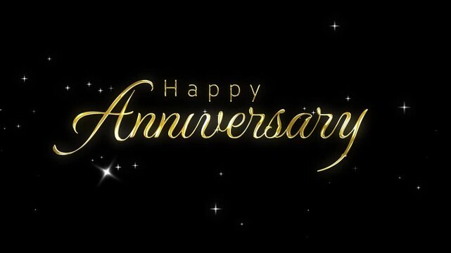 Gold Wedding Anniversary Typography Background with Elegant Celebration Text 4K