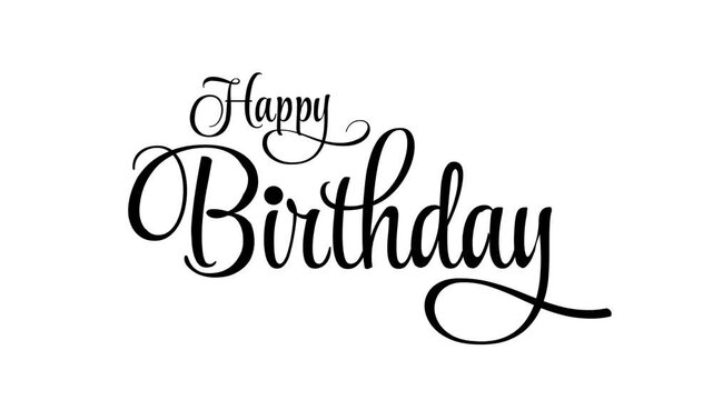 Birthday Celebration Typography Background with Festive Lettering Text 4K