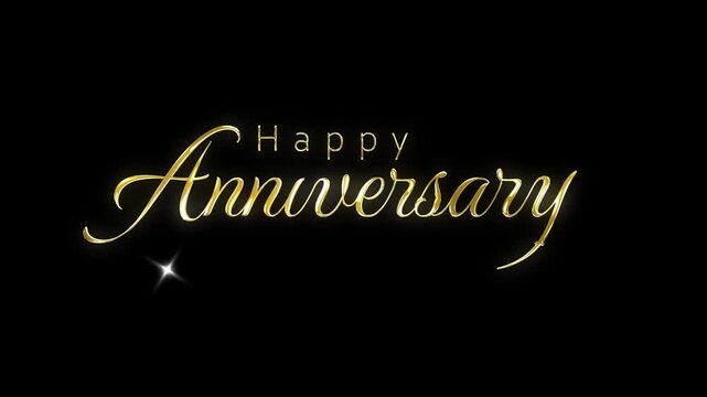 Gold Wedding Anniversary Typography Background with Elegant Celebration Text 4K