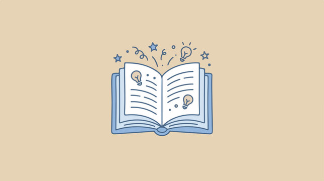 Open Book with Symbols.