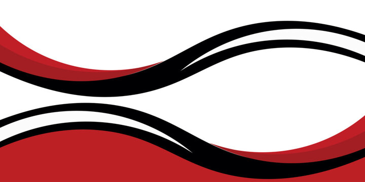 Vector red line background curve element with white space for text and message design, overlapping layers, vector