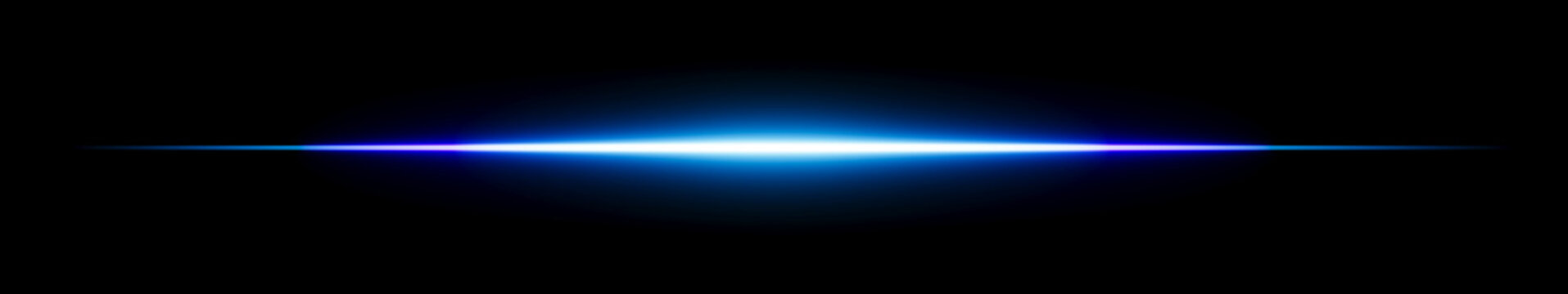 Blue light streak ray, light flare, blue trail - 3d rendering