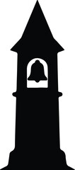 Fototapeta premium Silhouette of a classic church bell tower architecture vector design