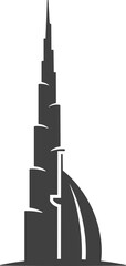 Fototapeta premium Dubai minimal vector icon featuring Burj Khalifa clean silhouette design