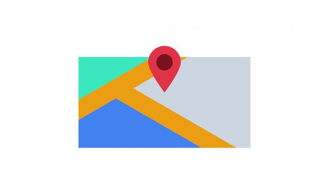 location pin pop up. symbol animation icon on maps. 4K video