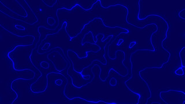 Blue abstract liquid shapes background with glowing contour lines fluid organic motion design