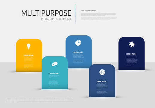 Modern Multipurpose Infographic Template with Five Colorful Steps