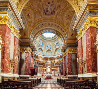 Interior of the magnificent Saint Stephen's Basilica Budapest, Hungary