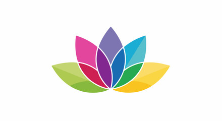 Obraz premium Abstract multicolor lotus flower logo design