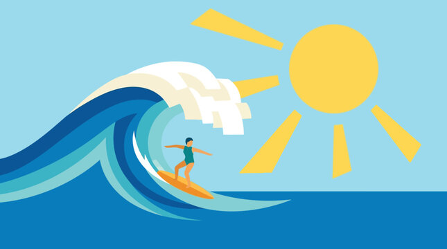 Man surfing on a wave board.