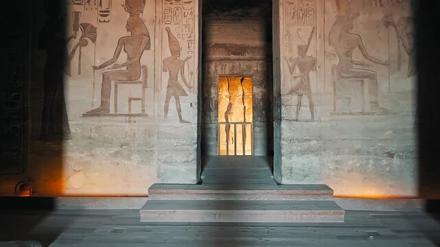 4k Footage of interior Hieroglyphs in Abu SImbel Egypt. four Interior Statues Of Abu Simbel Temple In Egypt.4k Footage of interior Hieroglyphs in Abu SImbel Egypt. four Interior Statues Of Abu Simbel 