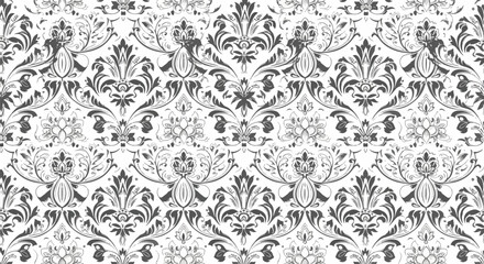 Obraz premium Vintage floral wallpaper design with classic damask symmetry and luxurious seamless ornamental textile style 