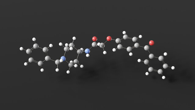 adiporon molecule 3d, molecular structure, ball and stick model, structural chemical formula insulin sensitizing agent