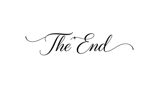 Classic 'The End' text in elegant script font, signaling conclusion or finality on an isolated white background.