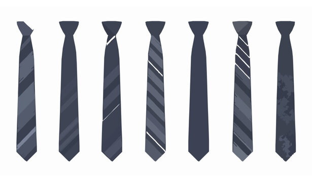 Necktie vector set with modern tie styles in clean minimal fashion accessory illustration design