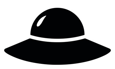 Fototapeta premium Minimal Black Sun Hat Icon Isolated on White Stock Vector
